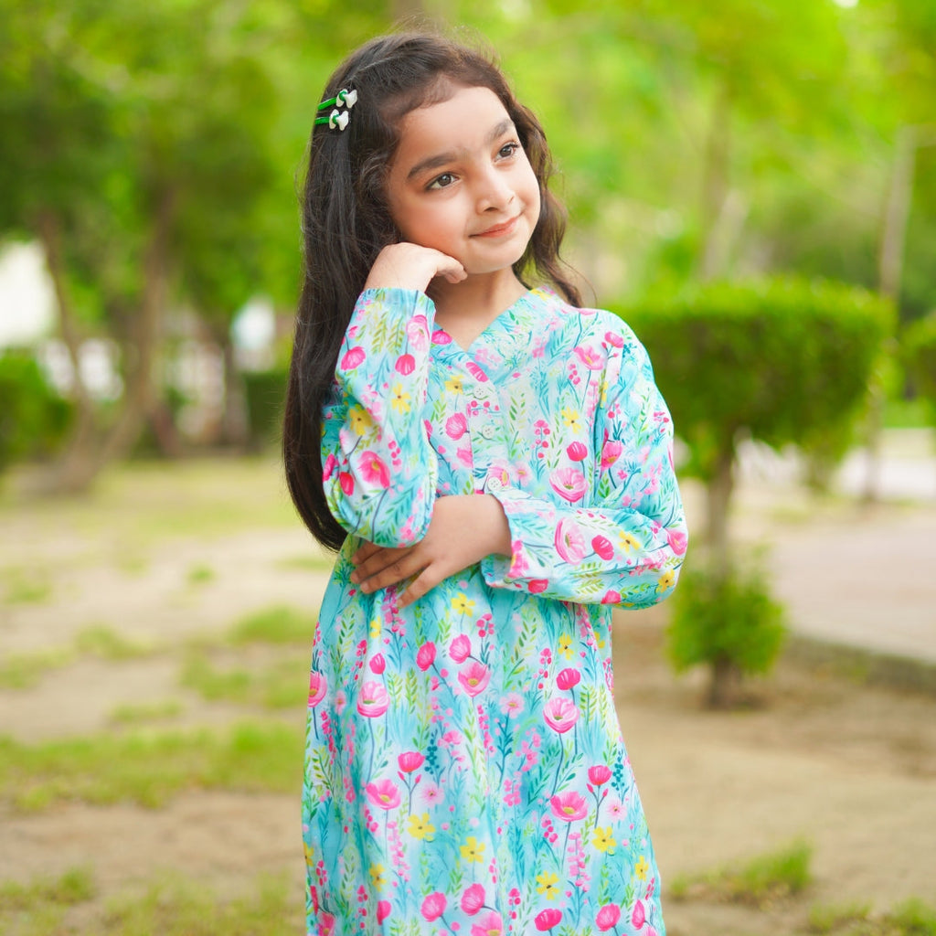 Green Pink Floral Print Co-Ord Set