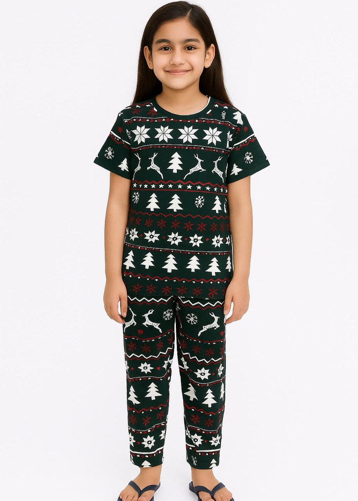 Girl  Black Mult Shape  Night Suit