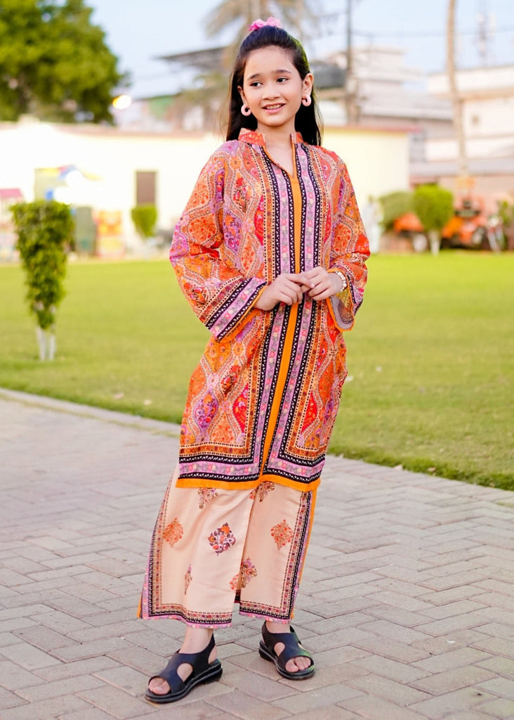 Beige Bloom Co-Ord Set (Premium Khaddar Mid - Season Fabric)