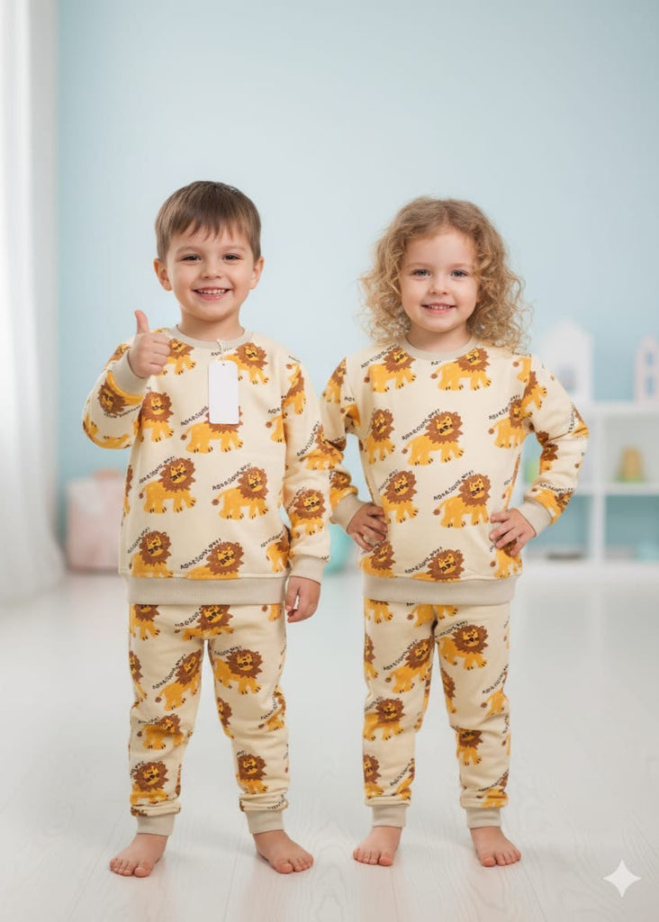 Fleece Yellow Lion Track suit