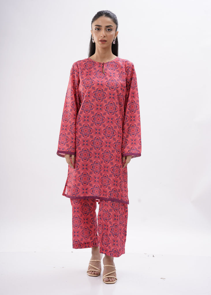 "Ruby Mosaic Co-Set – Bold Prints, Effortless Style"
