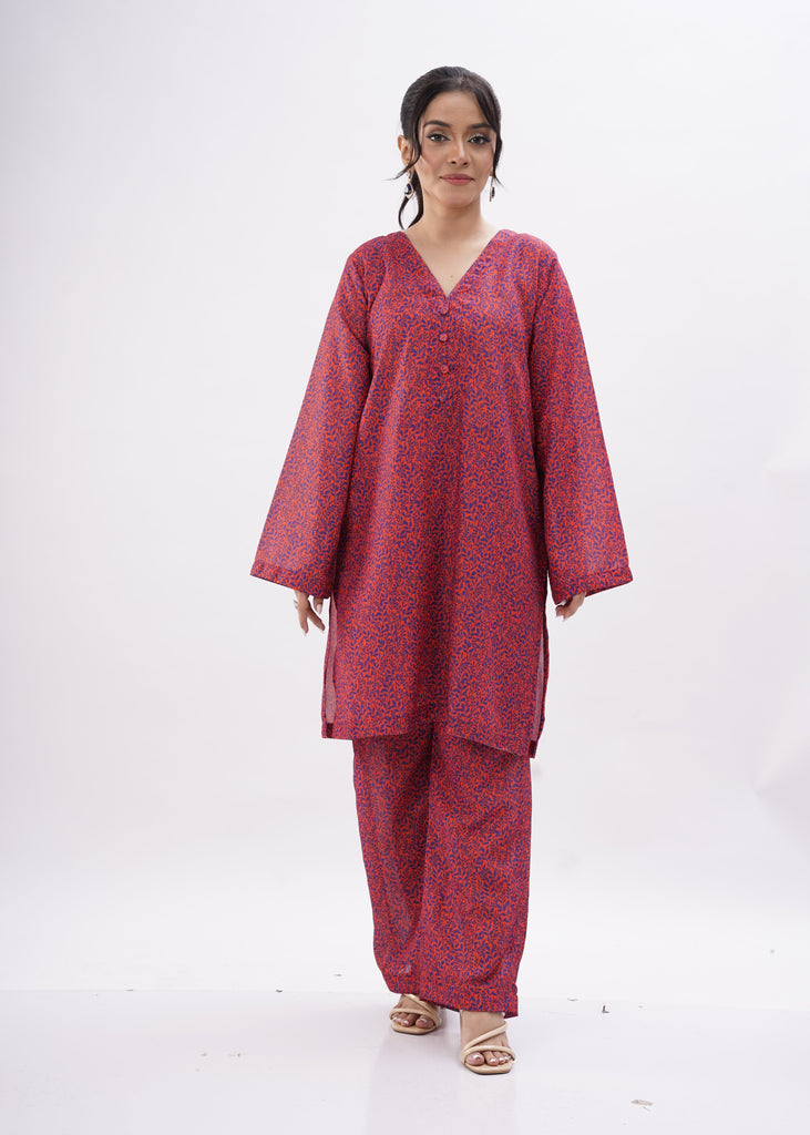 Scarlet Bloom Co-Set – Bold Color, Subtle Elegance