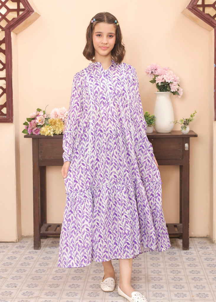 Purple Leaf - Cotton Lawn