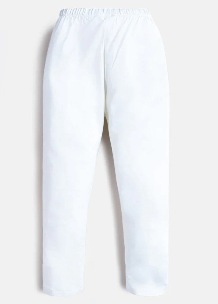 Girls Lycra Jersey Tights Basic-White