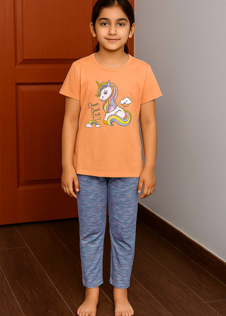 skin unicorn Print Nightwear Set – Soft Cotton