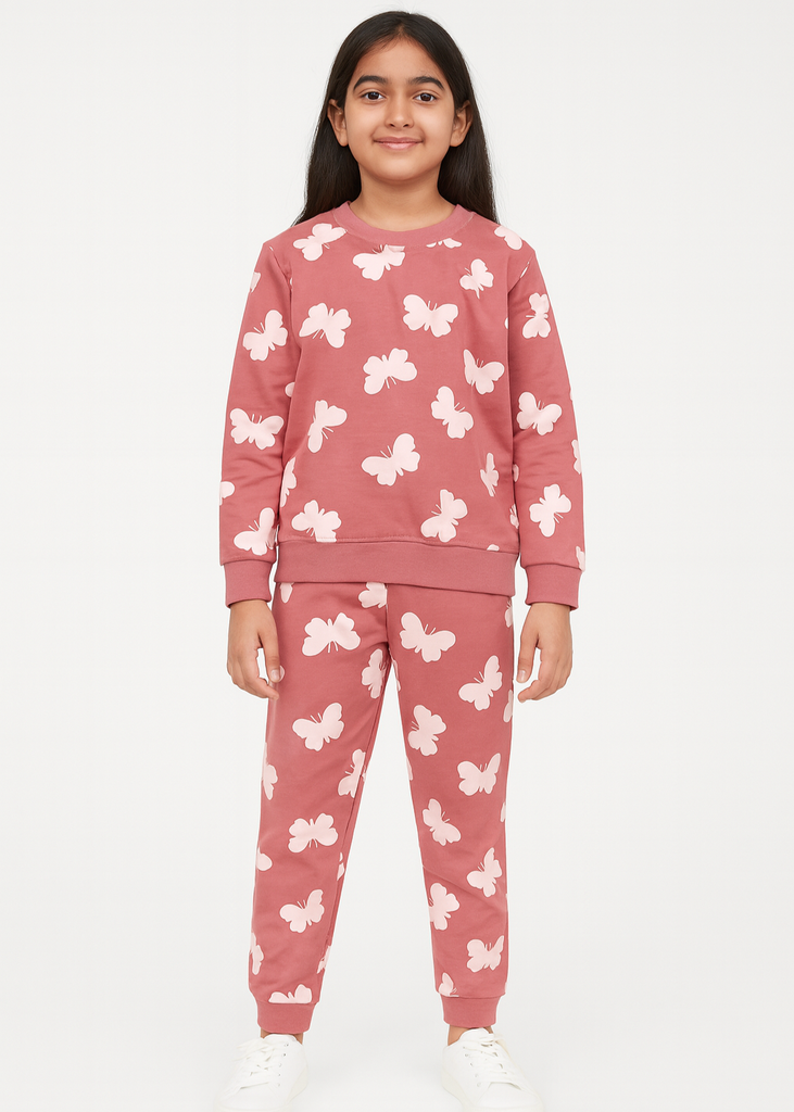 Girls Butterfly   Fleece Tracksuit