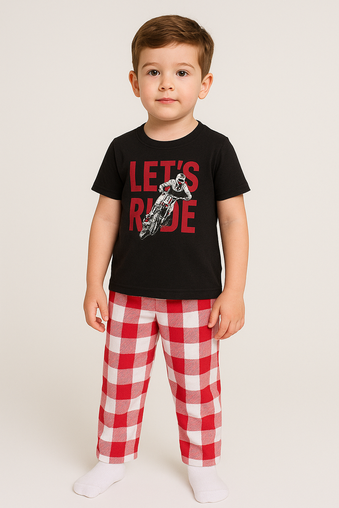 Boy- Lets Ride  Cotton Jersey Night Suit