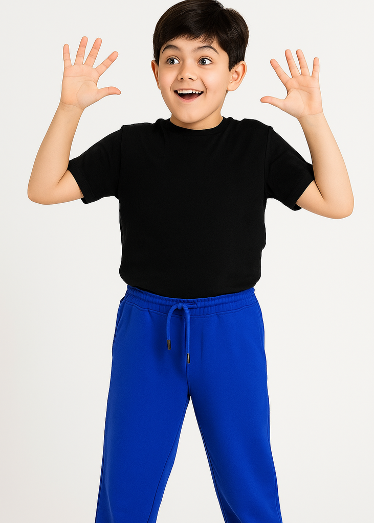 Boys Royal Blue Knit Jogger Pants with Back Pocket  ( Imported Material)