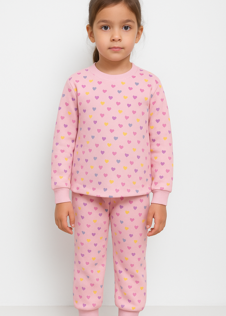 Pink Heart Fleece Tracksuit