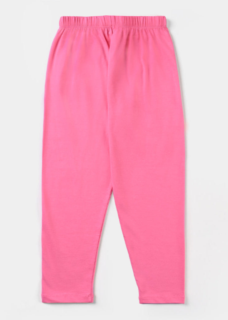 Girls Lycra Jersey Tights Basic-Hot Pink