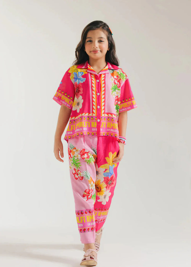 Tropical Bloom Girls' Co-ord Set( Short length front)