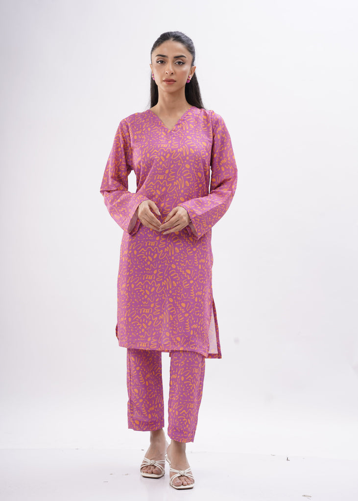 Fuchsia Flick Co-Set – Pop Art Meets Everyday Comfort"