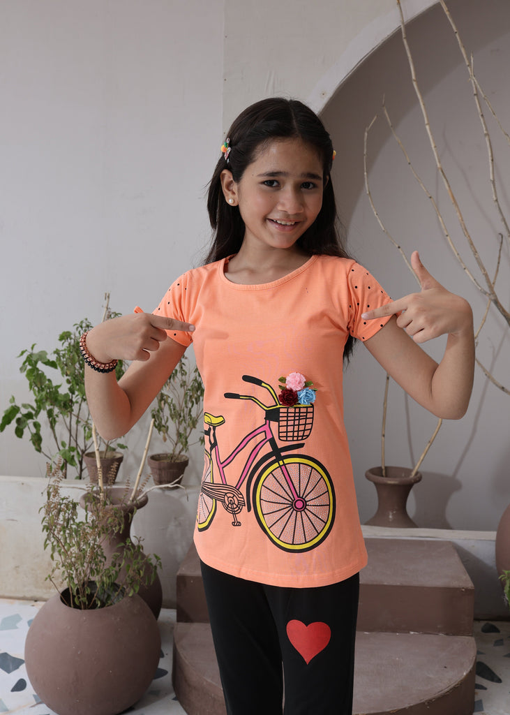 each Ride Floral Bike Tee – Girls Casual Wear"