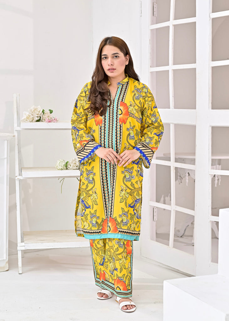 Swiss Fabric 2-Piece Suit – Sunshine Bloom Edition