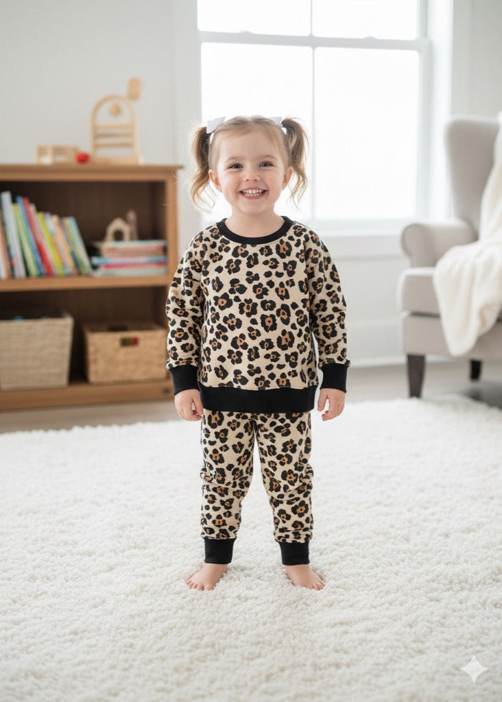 Little Wild One: Leopard PrintTrack suit