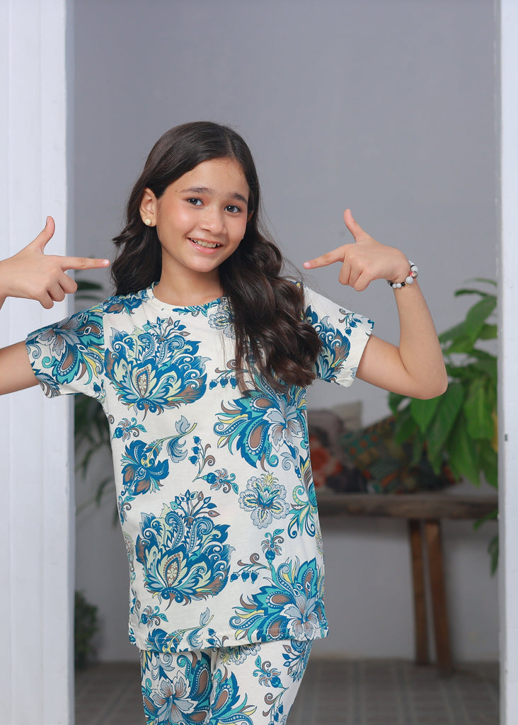 Botanic Bloom Night Suit for Girls