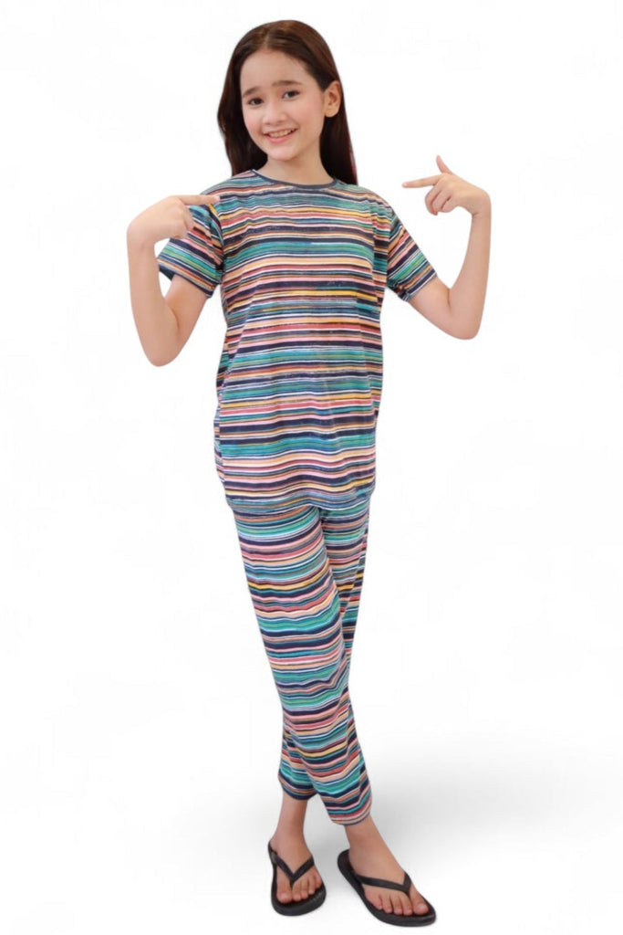 Girls Multi colour Night Suit