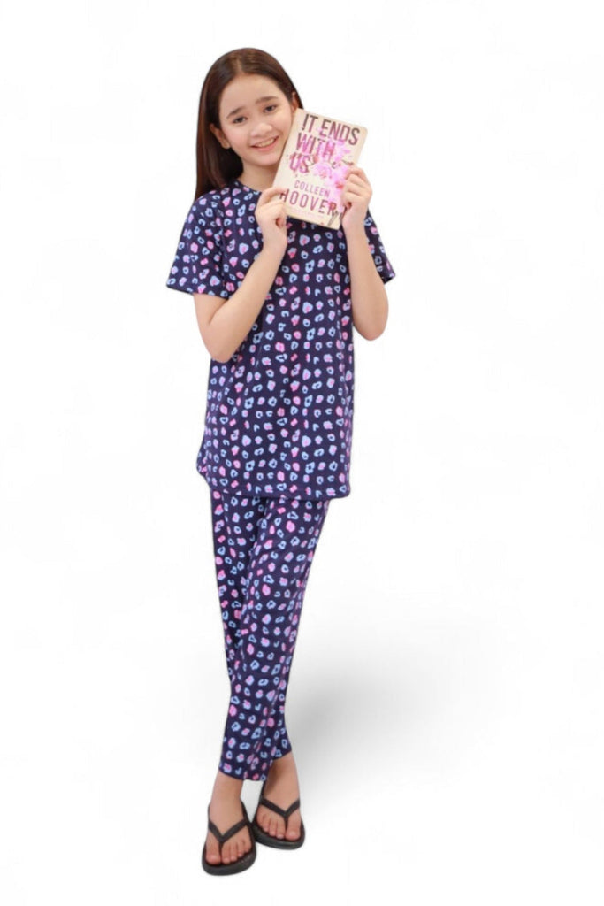 Girls Purple Stone Night Suit