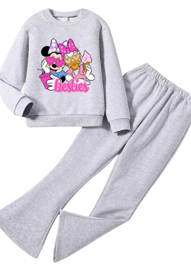 BESTIES WIDE LEG FLEECE TRACKSUIT