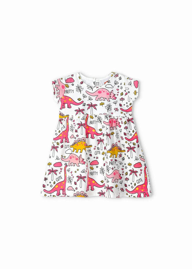 PRINTED FROCKS FOR BABY GIRL - WHITE (Imported Material)