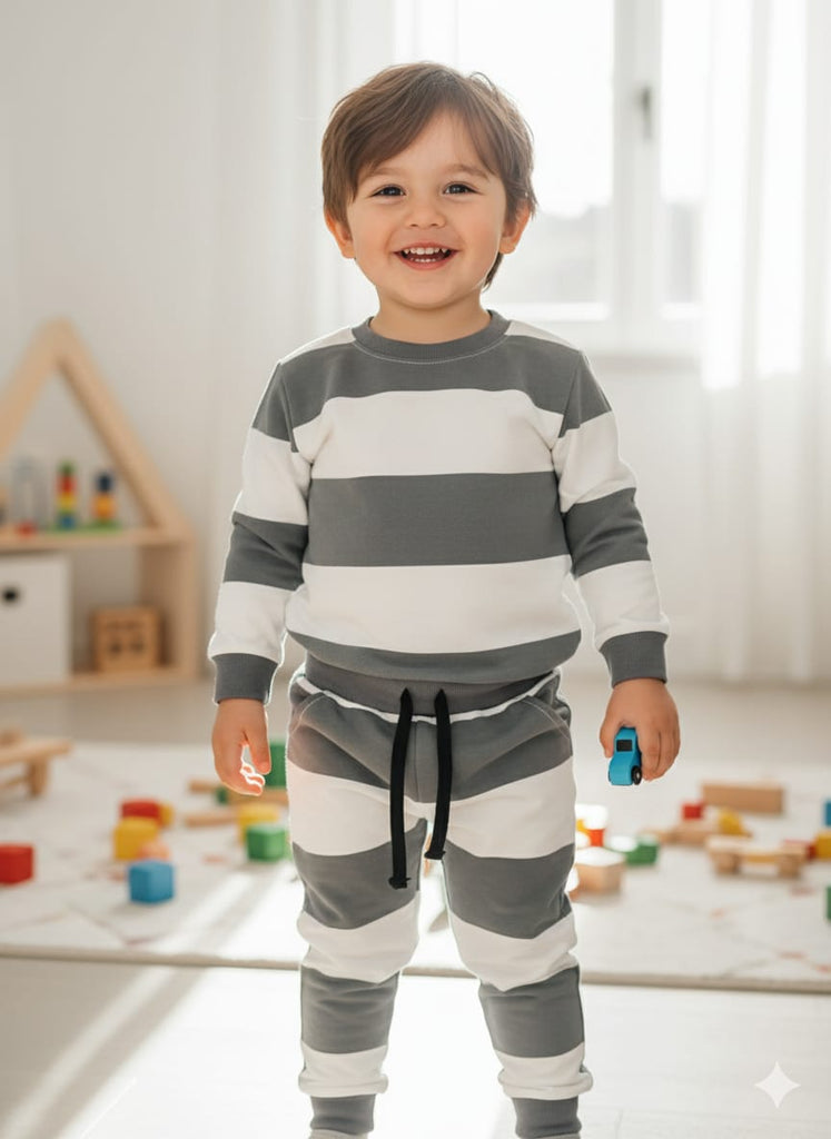 PREMUM iMPORTED Grey Stripes Track suit
