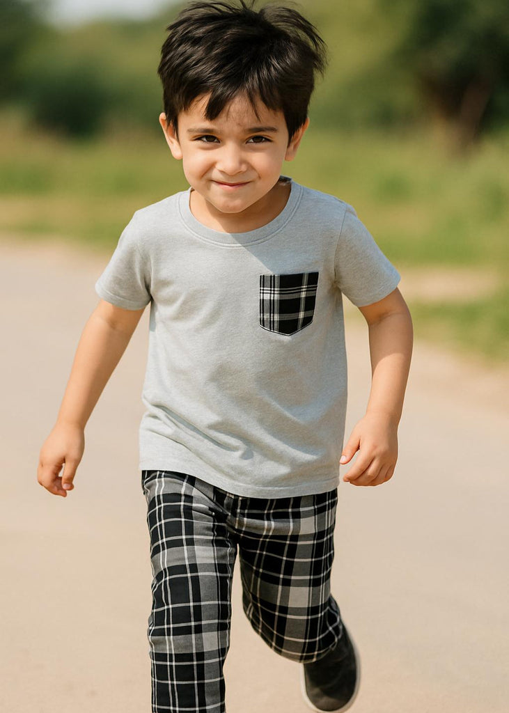 Boy Grey With Pocket  Night Suit