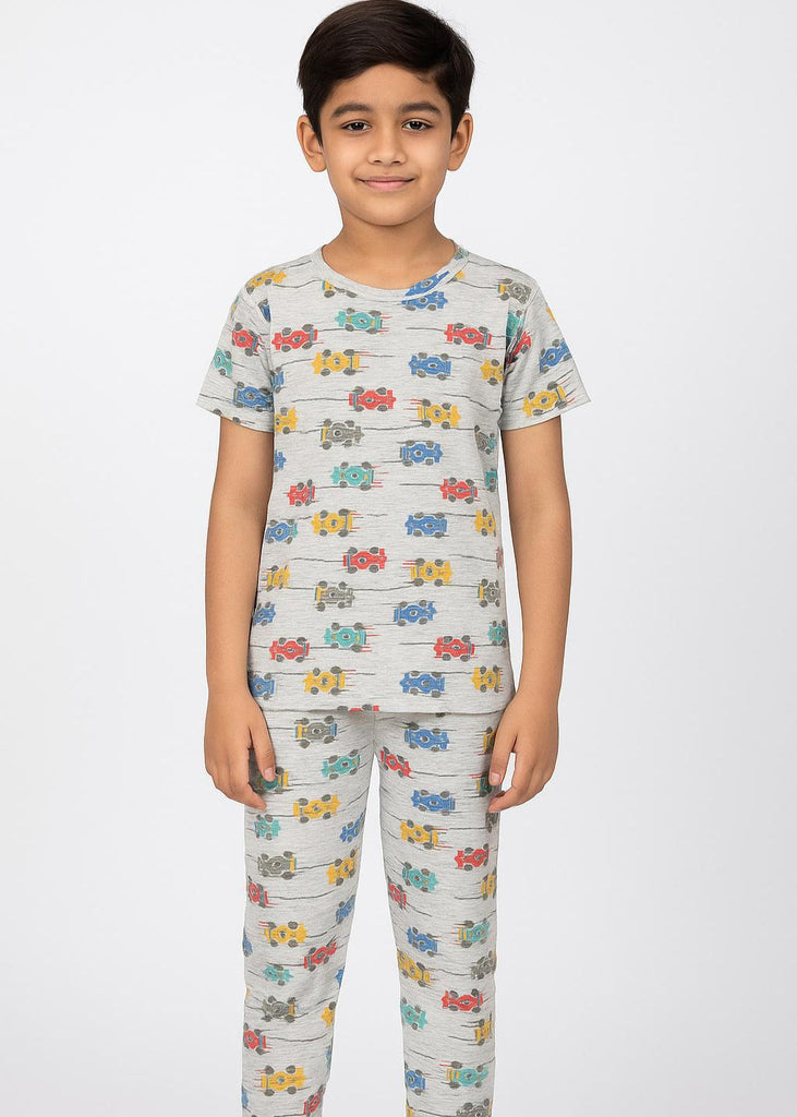Speedy Dreams – Race Car Printed Nightwear for Boys