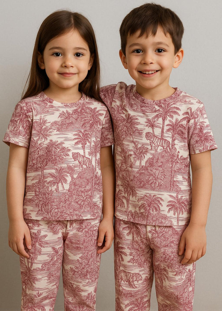 Safari Dreams – Elegant Jungle Print Nightwear for Kids