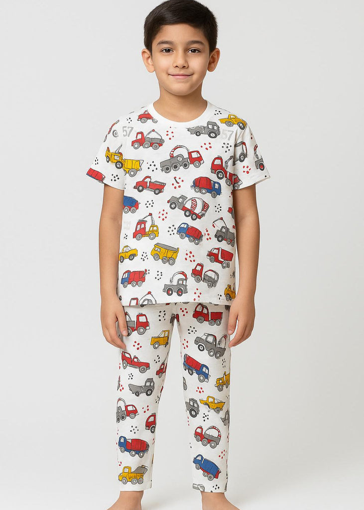 Truck Town Dreams – Construction Print Nightwear for Boys"