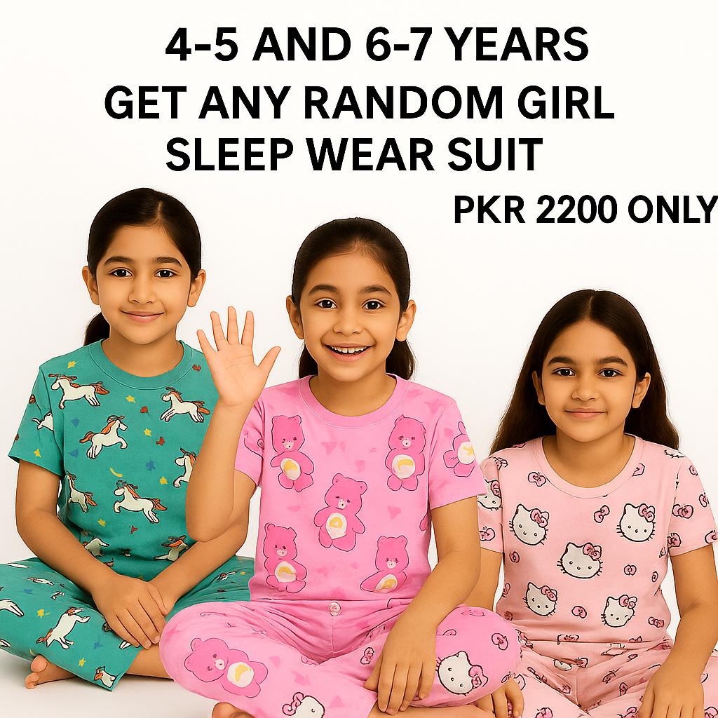 Pack of Three Girls NightWear ( Any Three random Suits)