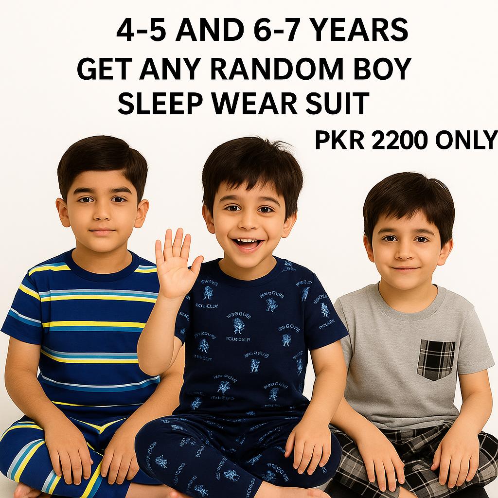 Pack of Three Boys NightWear ( Any Three random Suits)