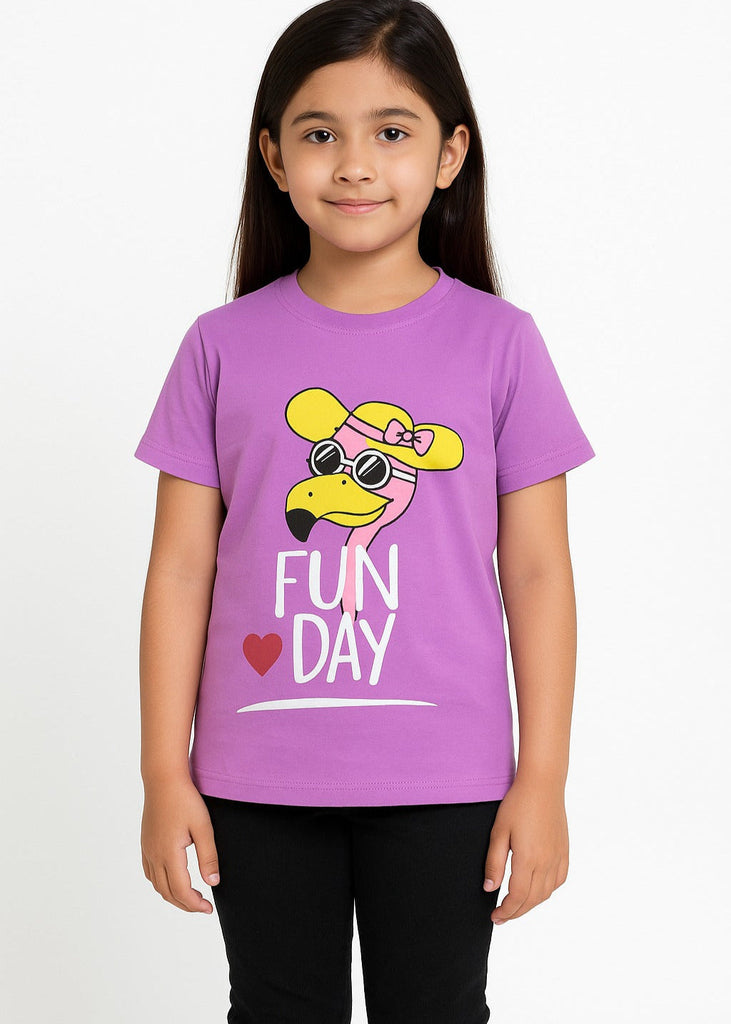 Purple Graphic T-Shirt for Girls