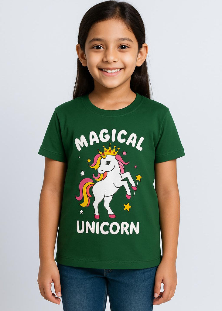 Green unicorn Tees for Girls