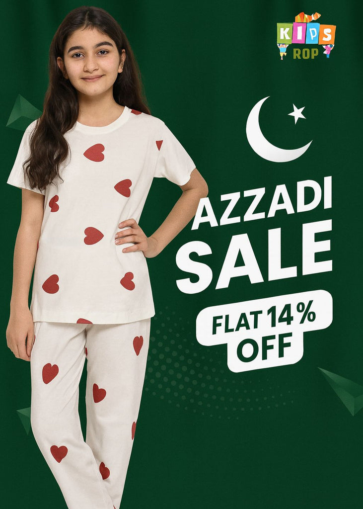 Girl Red heart Night Wear