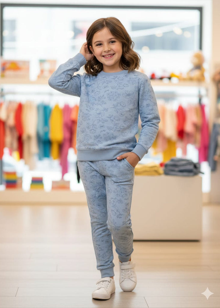 Grey With Flower Track suit