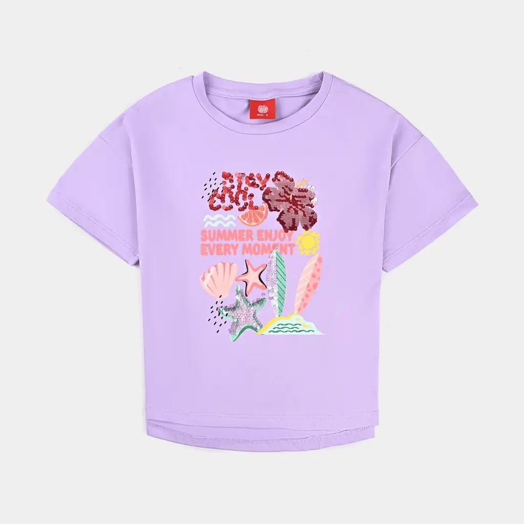 Girls Lycra Jersey T-Shirt Stay Cool-Purple