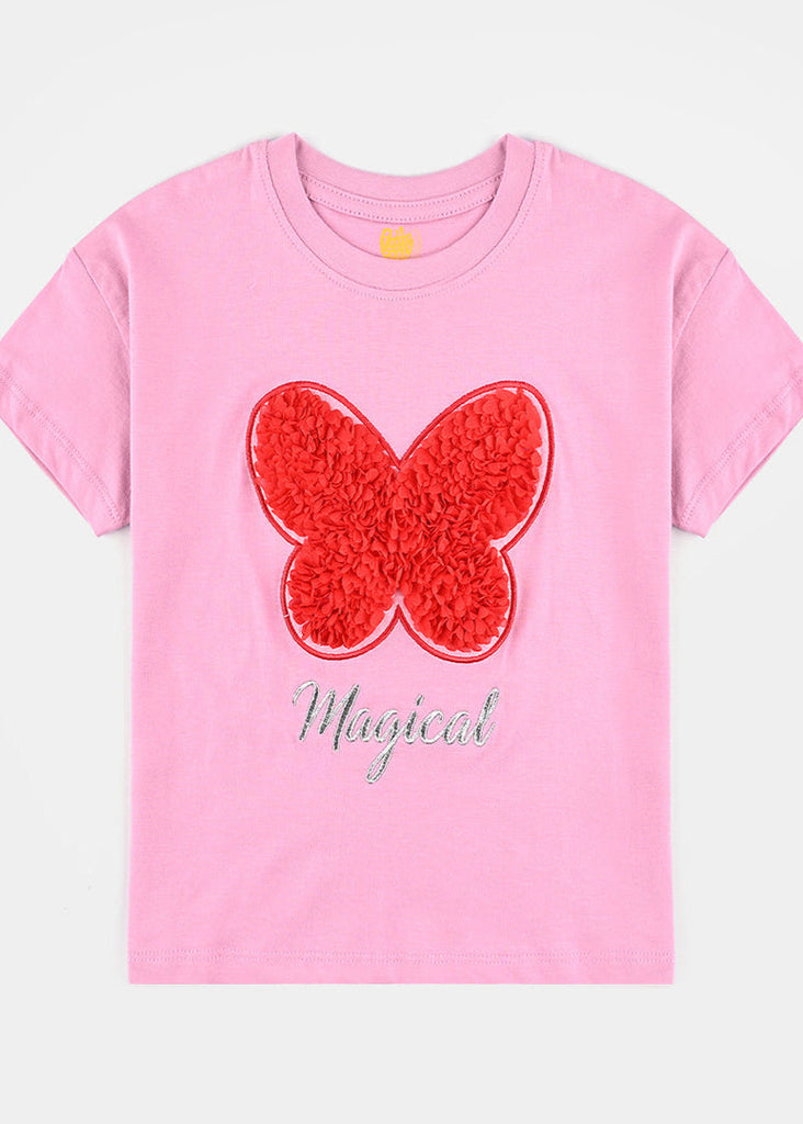 Girls Cotton jersey T-Shirt H/S Magical-Prism.Pnk