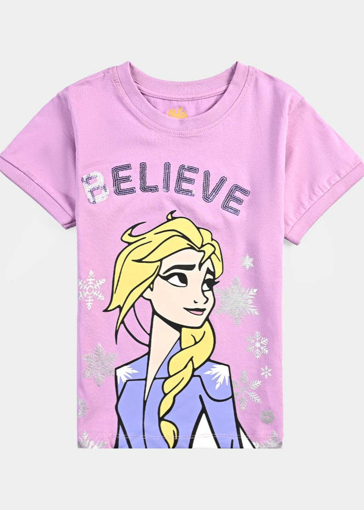 Girls Cotton Jersey T-Shirt H/S Believe Character